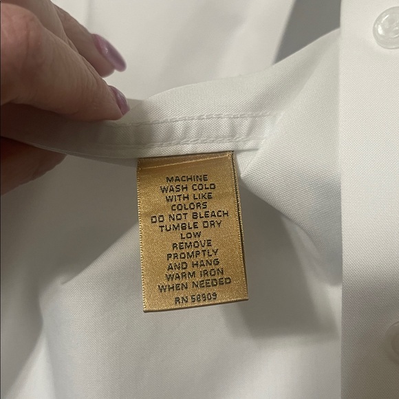 Investments the Taylor Classic White Button Down V-Neck Shirt 3/4 Sleeve Size 22 - Picture 6 of 9